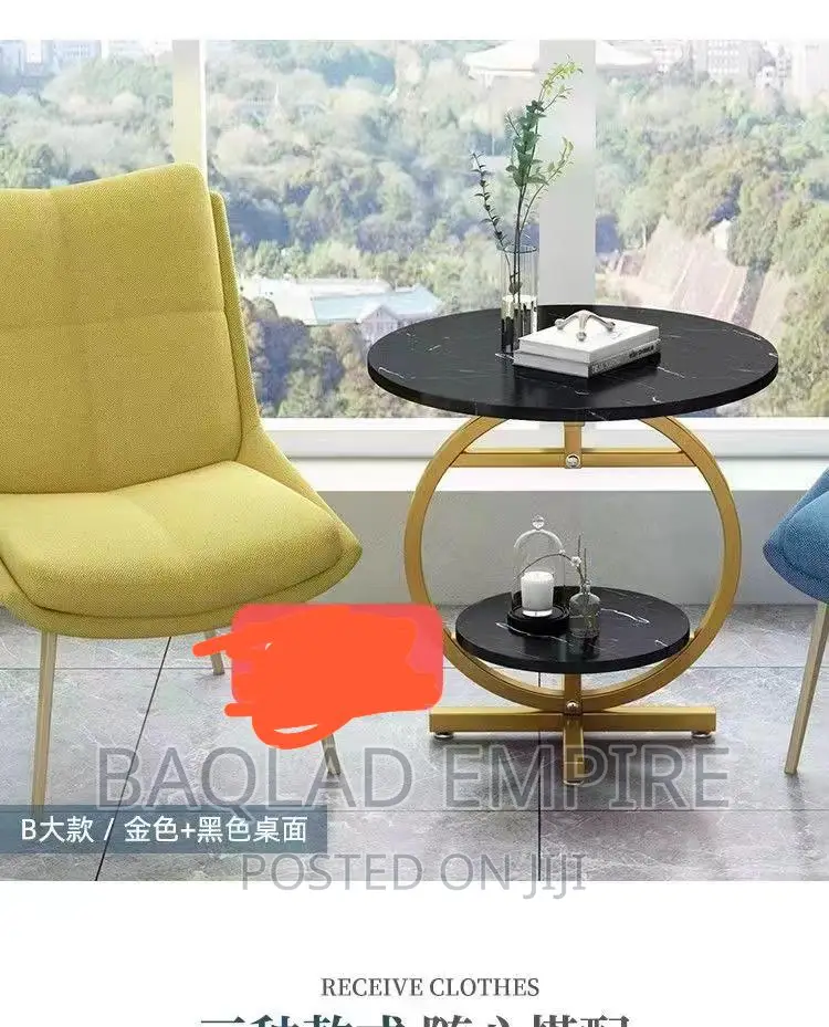 Marble Top Black and Gold Center Table