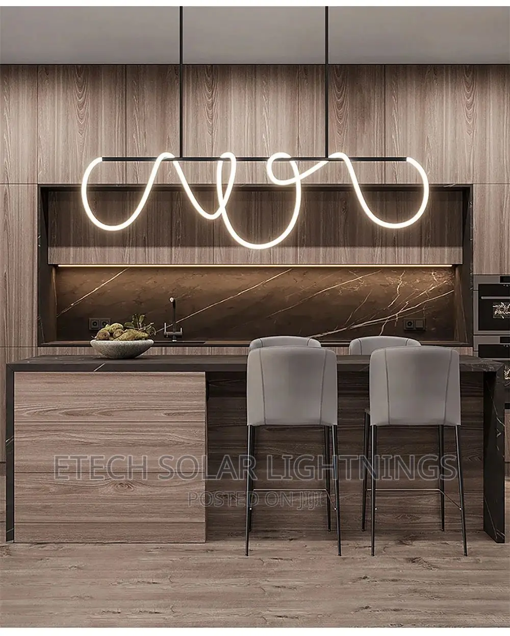 Exclusive L E D Stair Long Dropping Chandelier Light