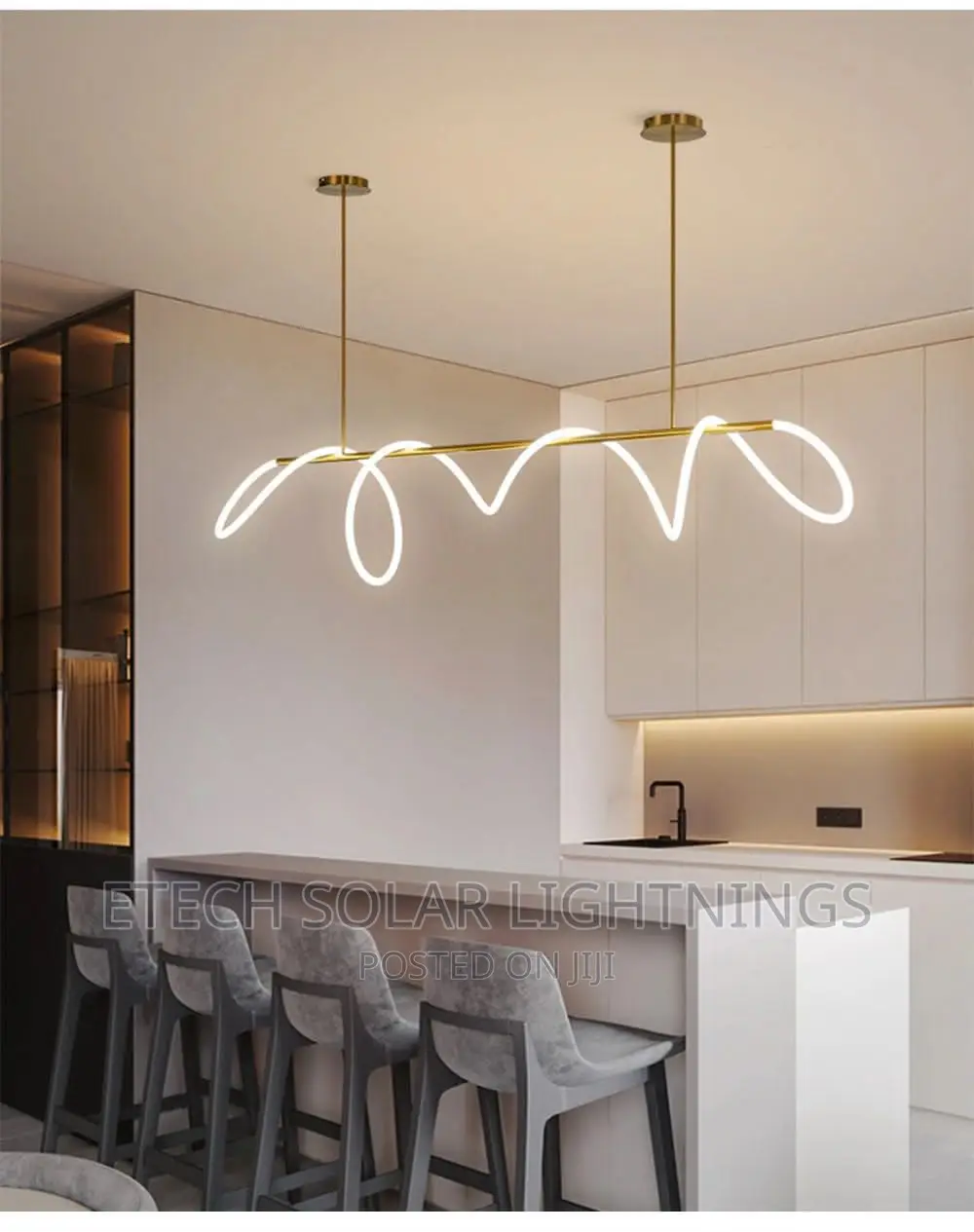 Exclusive L E D Stair Long Dropping Chandelier