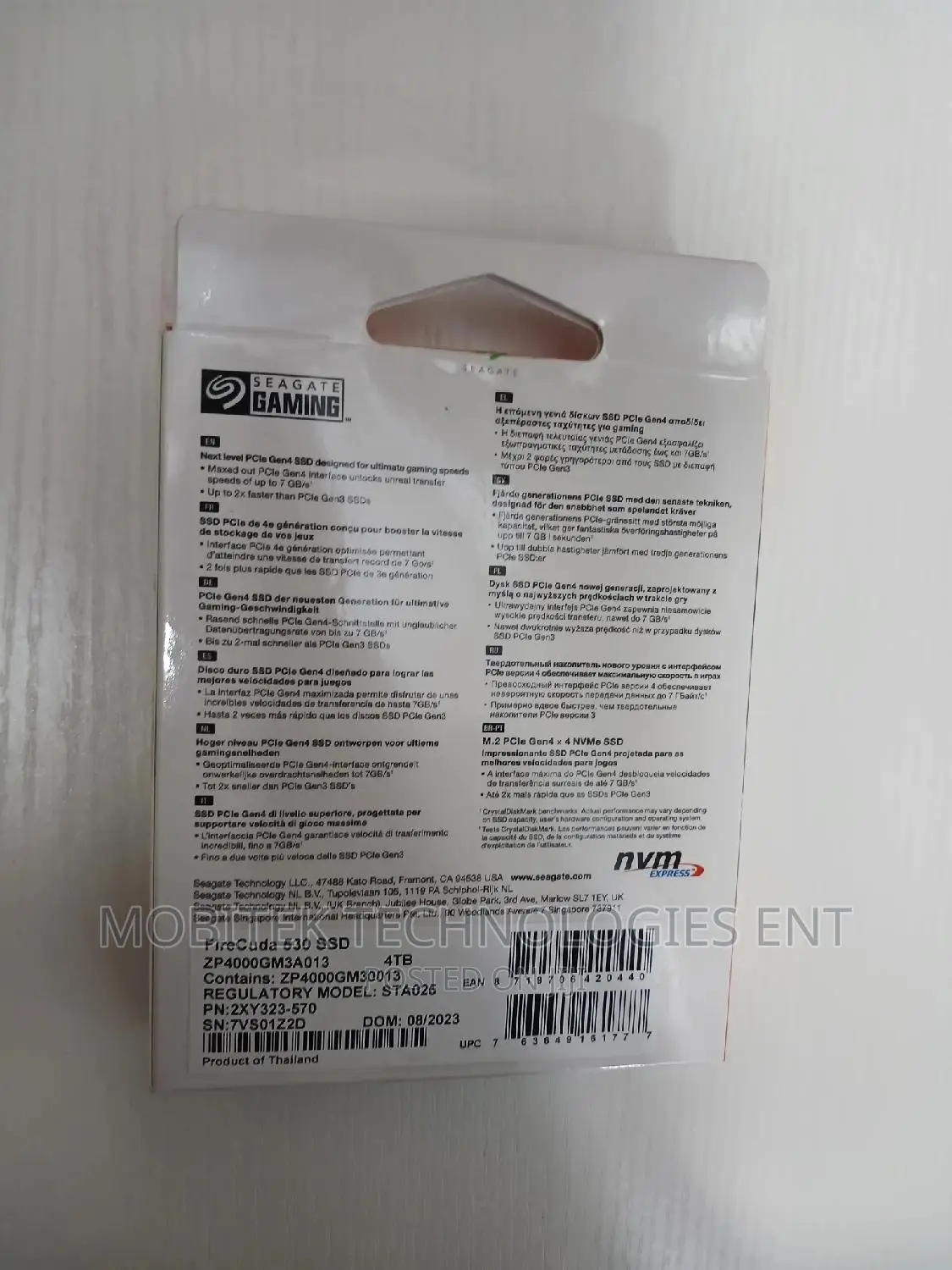 4tb Seagate Gaming SSD M.2 Nvme Pcie 4.0 Gen4 X4 Drive