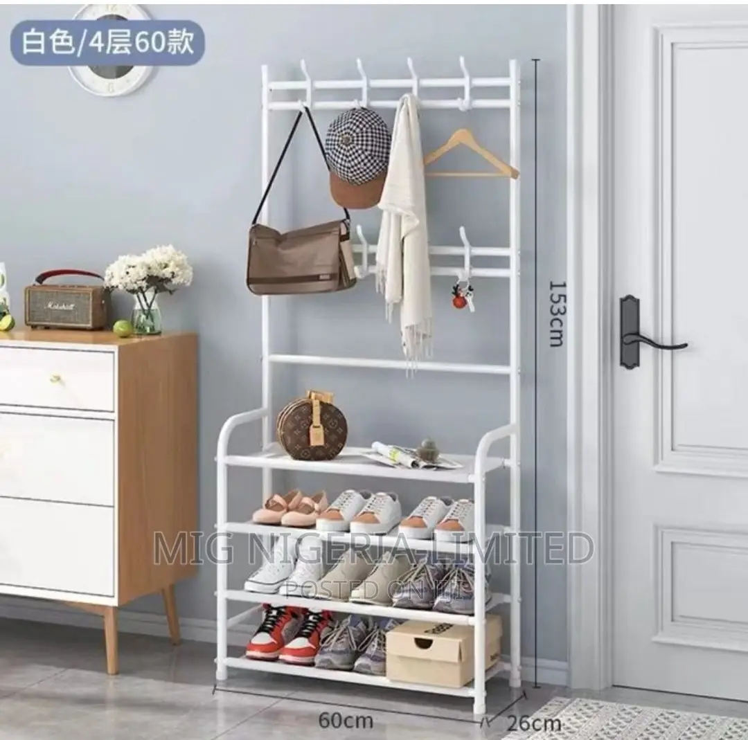 Multifunctional Metal Cloth,Shoes and Hat Rack