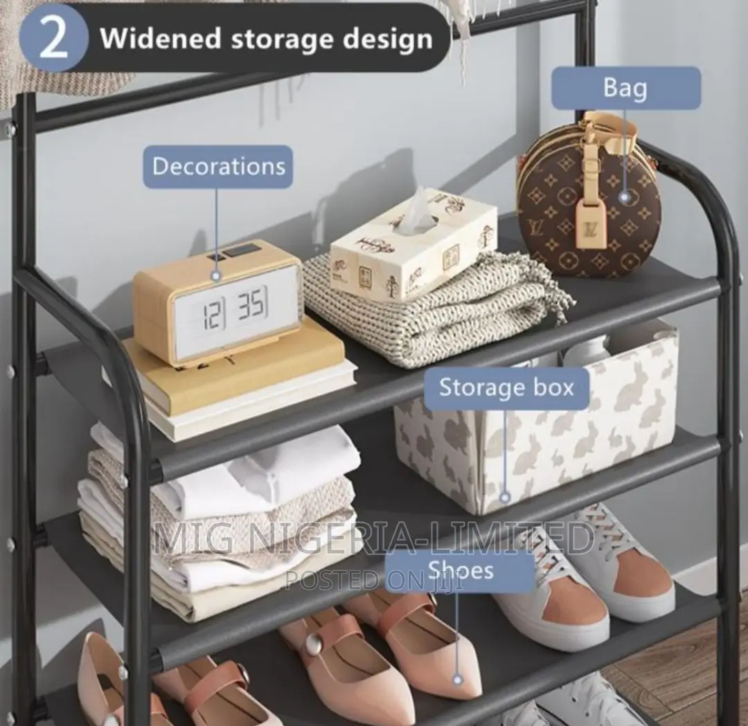 Multifunctional Metal Cloth,Shoes and Hat Rack