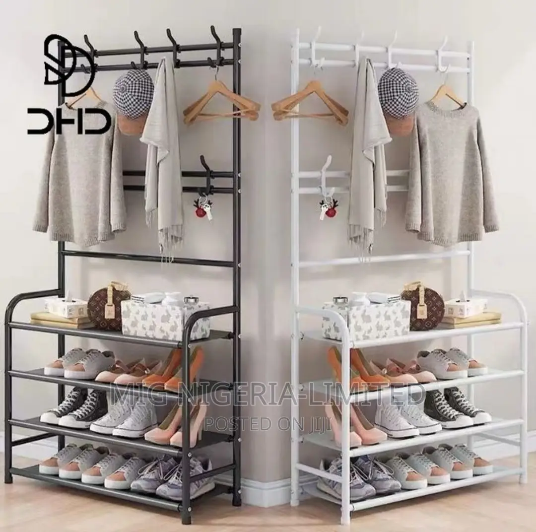 Multifunctional Metal Cloth,Shoes and Hat Rack