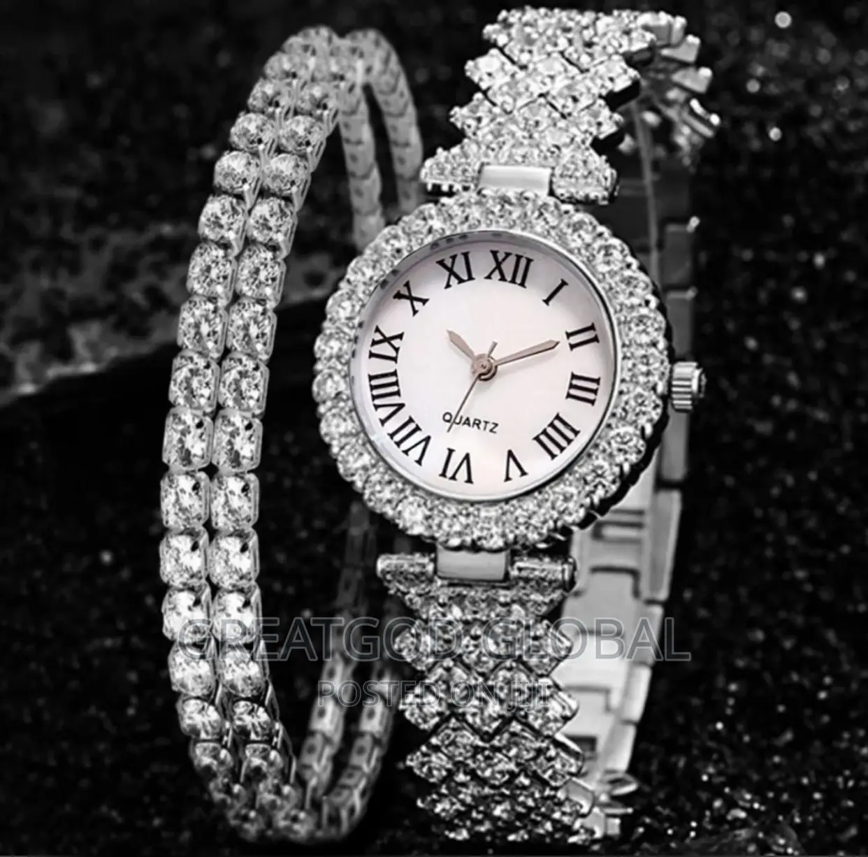 Ladies Designer Wristwatch and Bangle