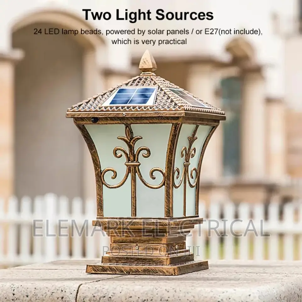 Led Square Post Pillar Light Solar Garden Light
