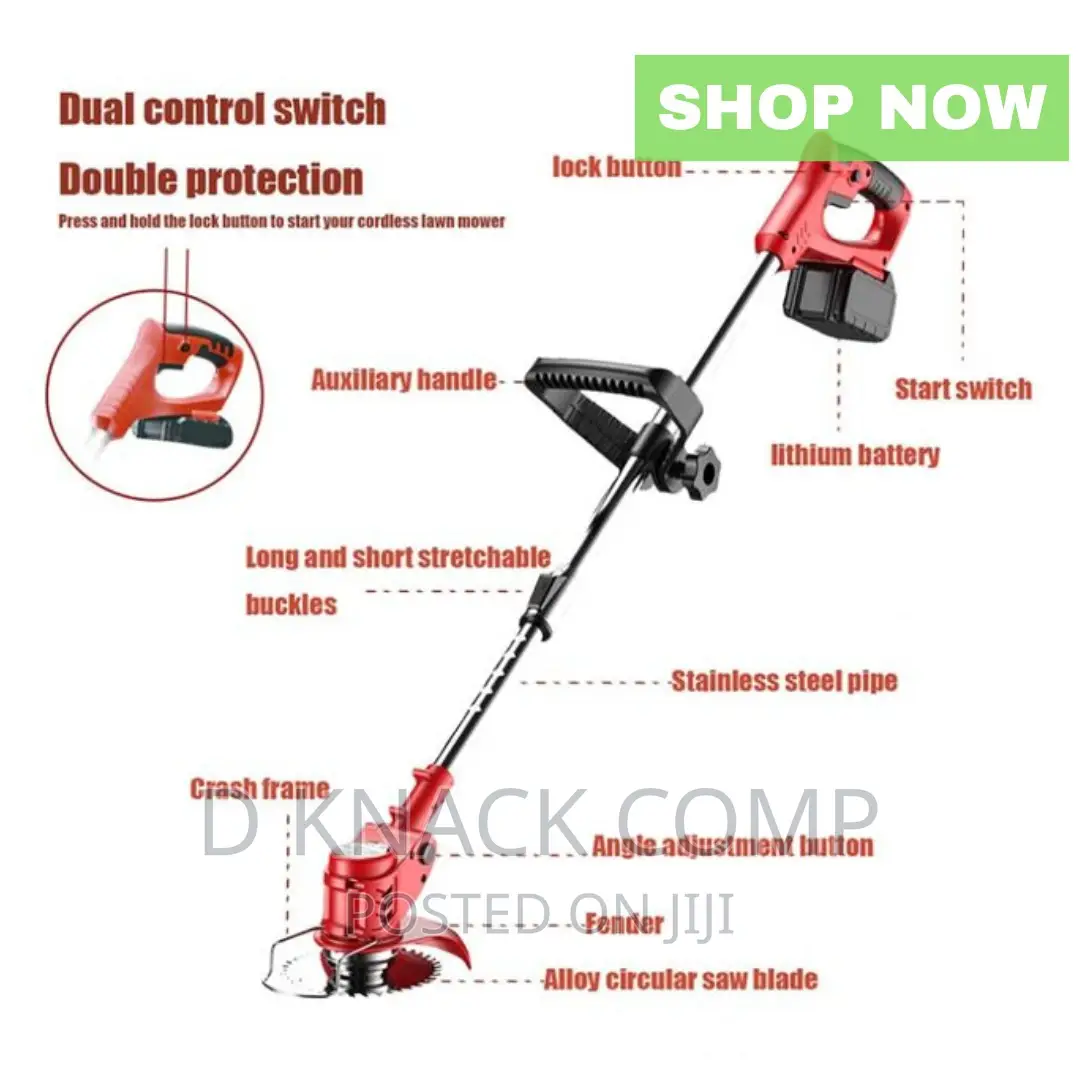 Cordless Garden Lawn Mower, Lithium Battery Electric Weeder