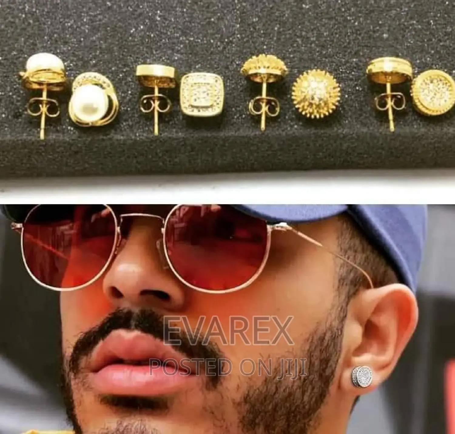 Non Tarnish Original Men Earring. Pin (Stud) Type
