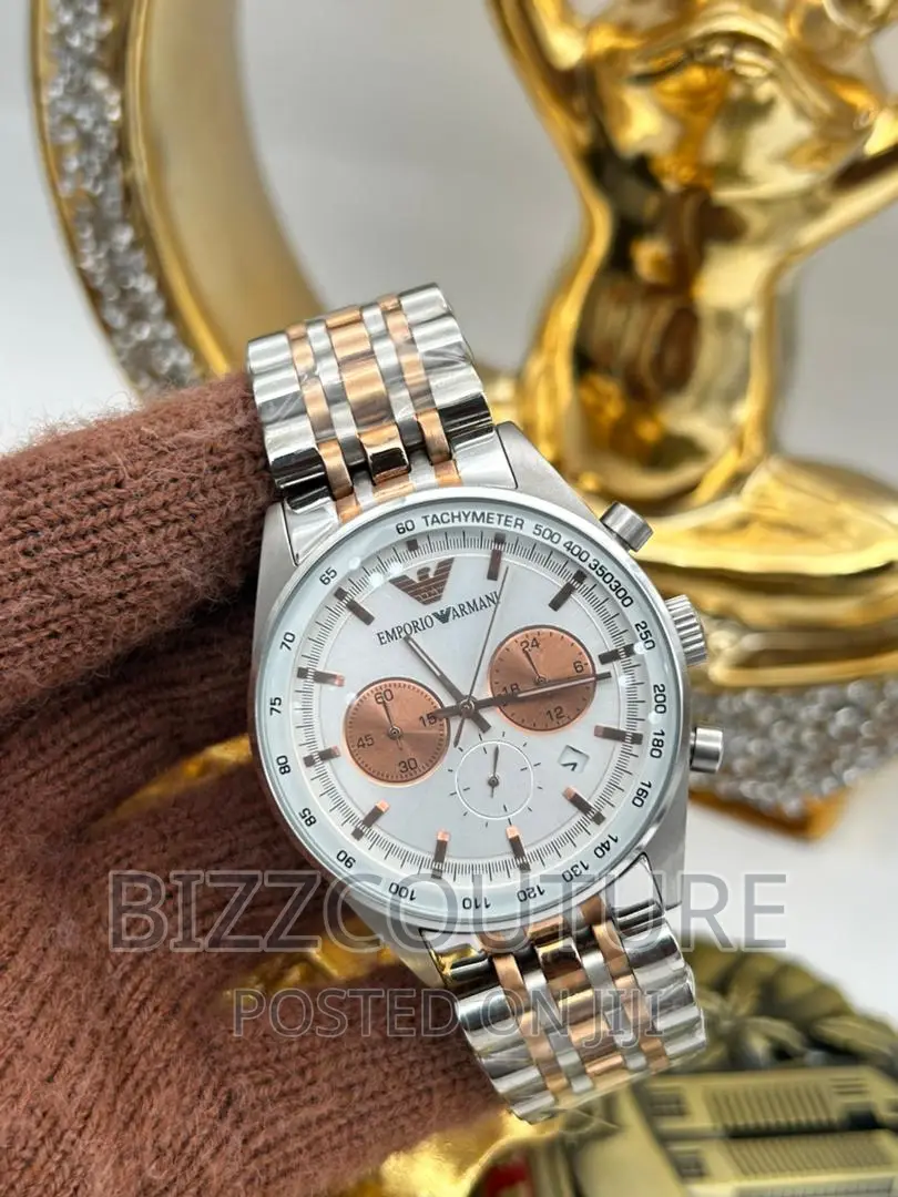 Original EMPORIO ARMANI Silver Chain Watch Available Instore