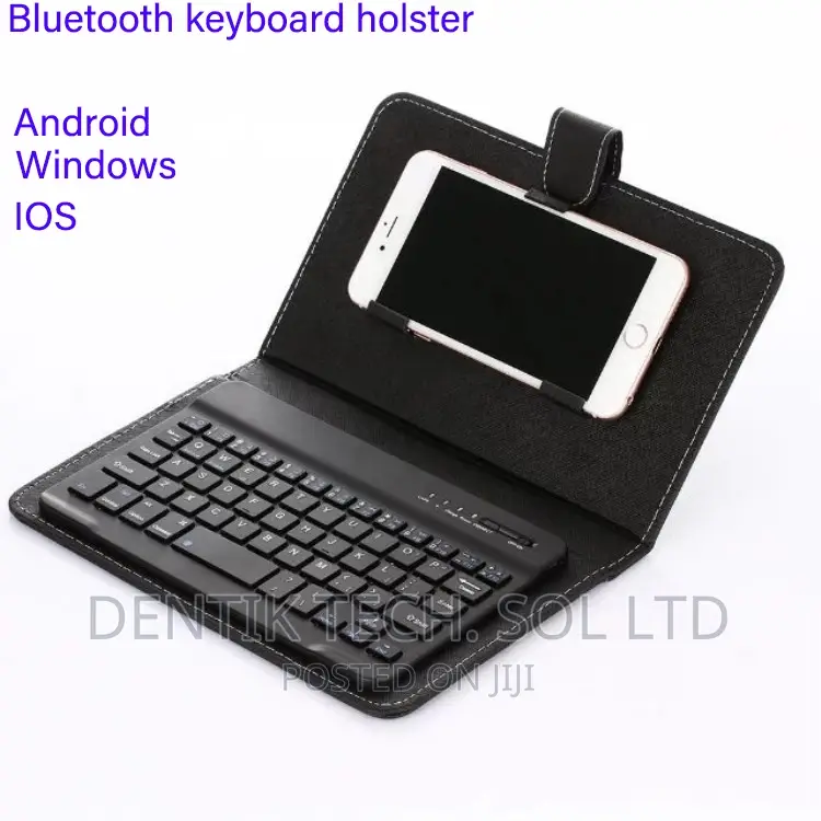 Wireless Bluetooth Keyboard for Tablet PU Leather Case-Black