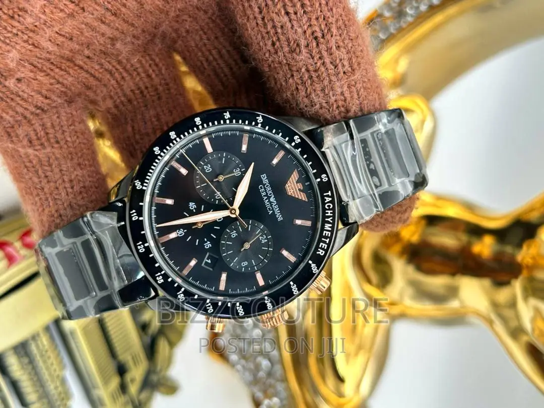 Original EMPORIO ARMANI Black Chain Watch Available in Store