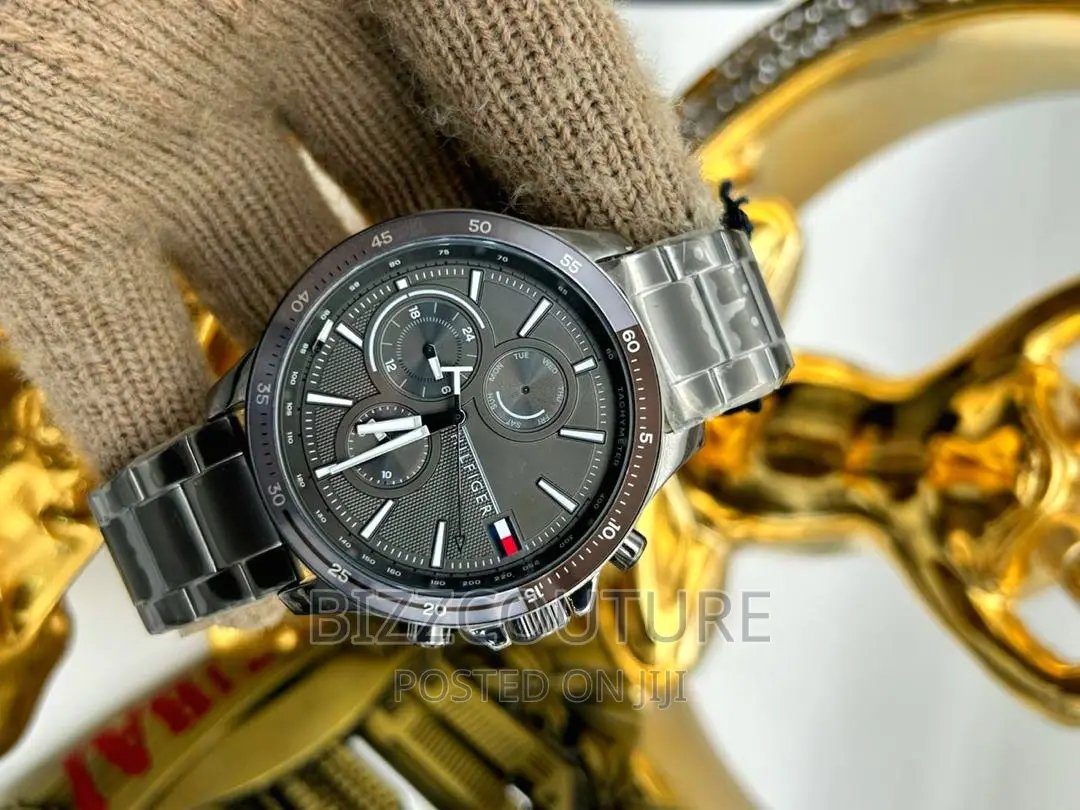 Original TOMMY HILFIGER Black Chain Watch Available in Store