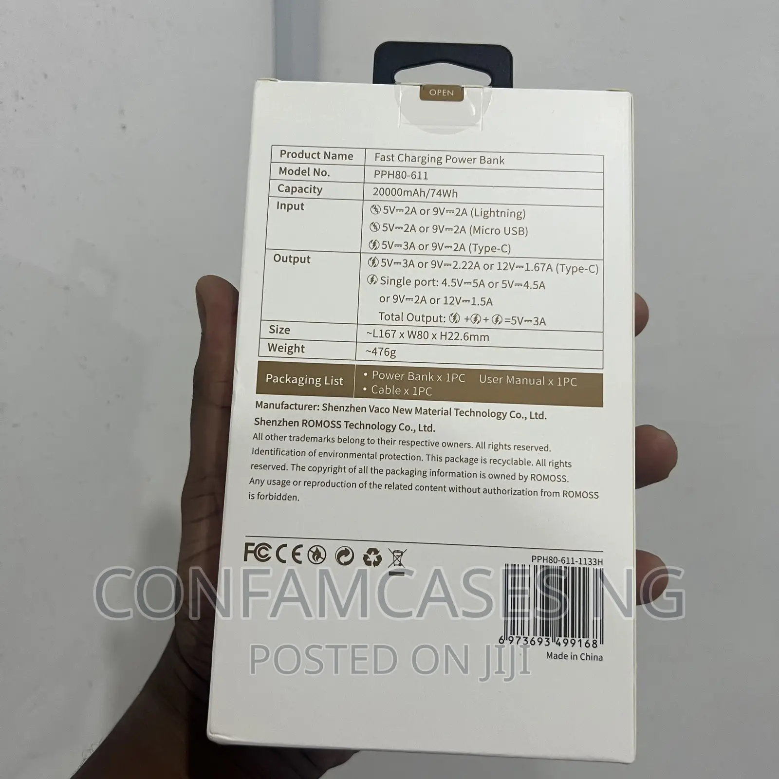 Romoss Sense 6f 20000mah 22.5w Fast Charging Power Bank