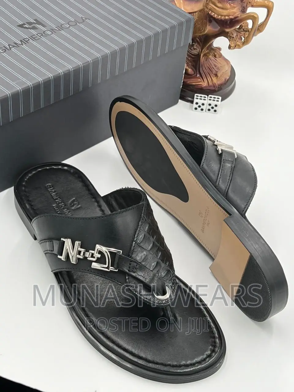 Italian Leather Giamperionicola Slippers