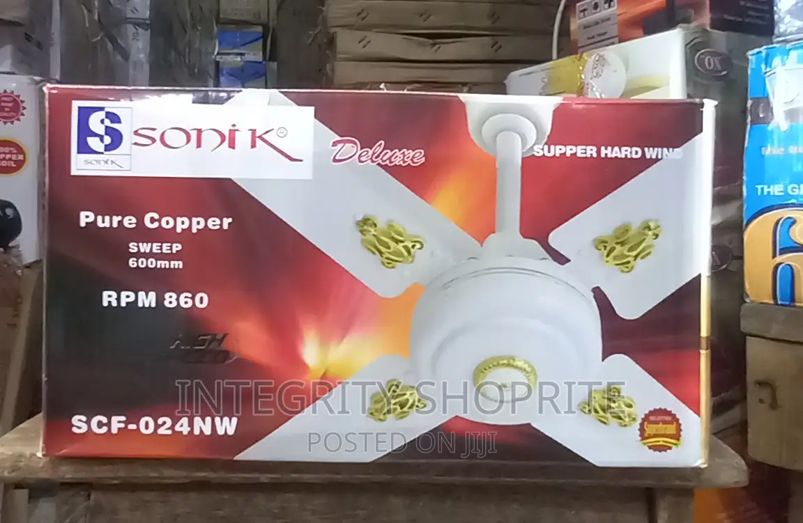 Sonik Short 4 Blade Ceiling Fan -White