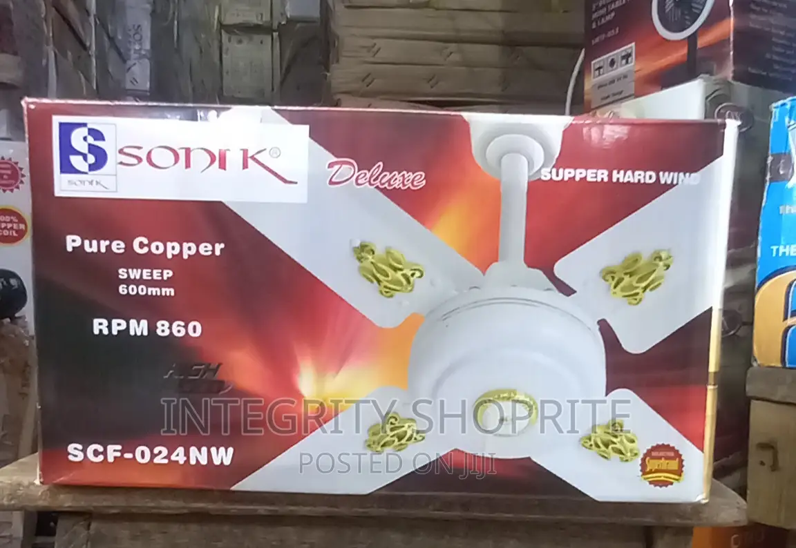 Sonik Short 4 Blade Ceiling Fan -White