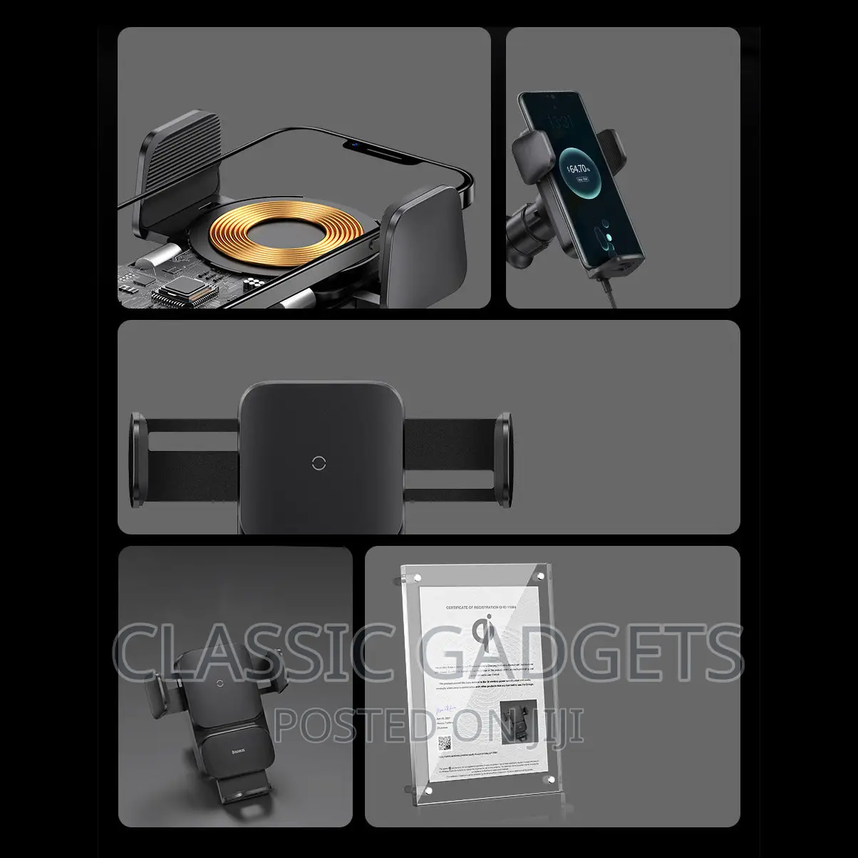 Baseus Wisdom Auto Alignment Car Mount Wireless Charger 15w
