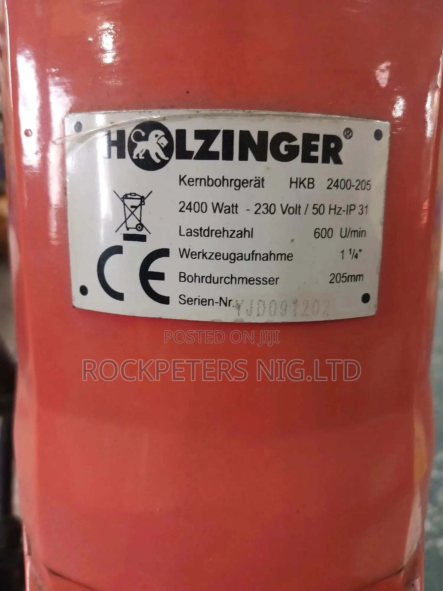 Holzinger HKB2400-205 Core Drill 2400 W / 205 Mm
