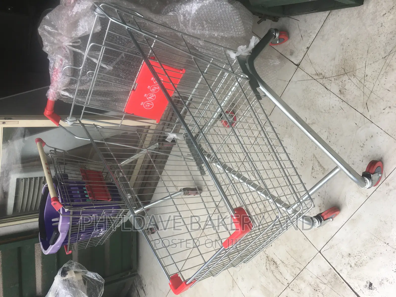 Steel Supermarket Basket With Trolley(All Liters Available