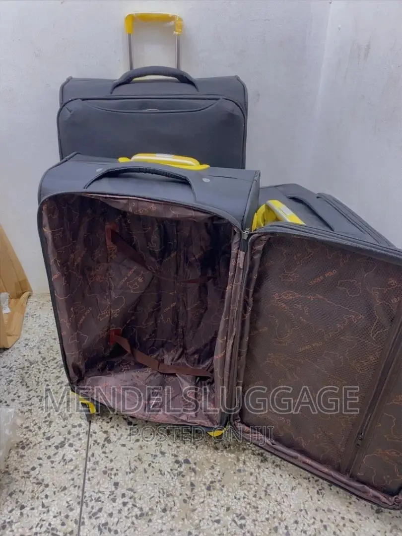 Leather Polo Black Luggage Box 3 Set