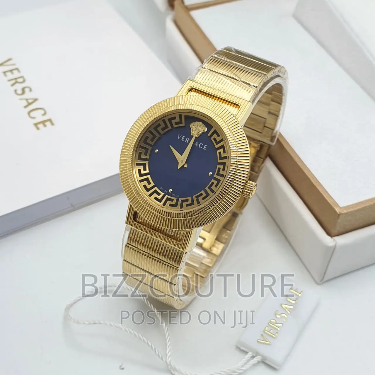 Original Versace Gold Steel Chain Watch Available in Store