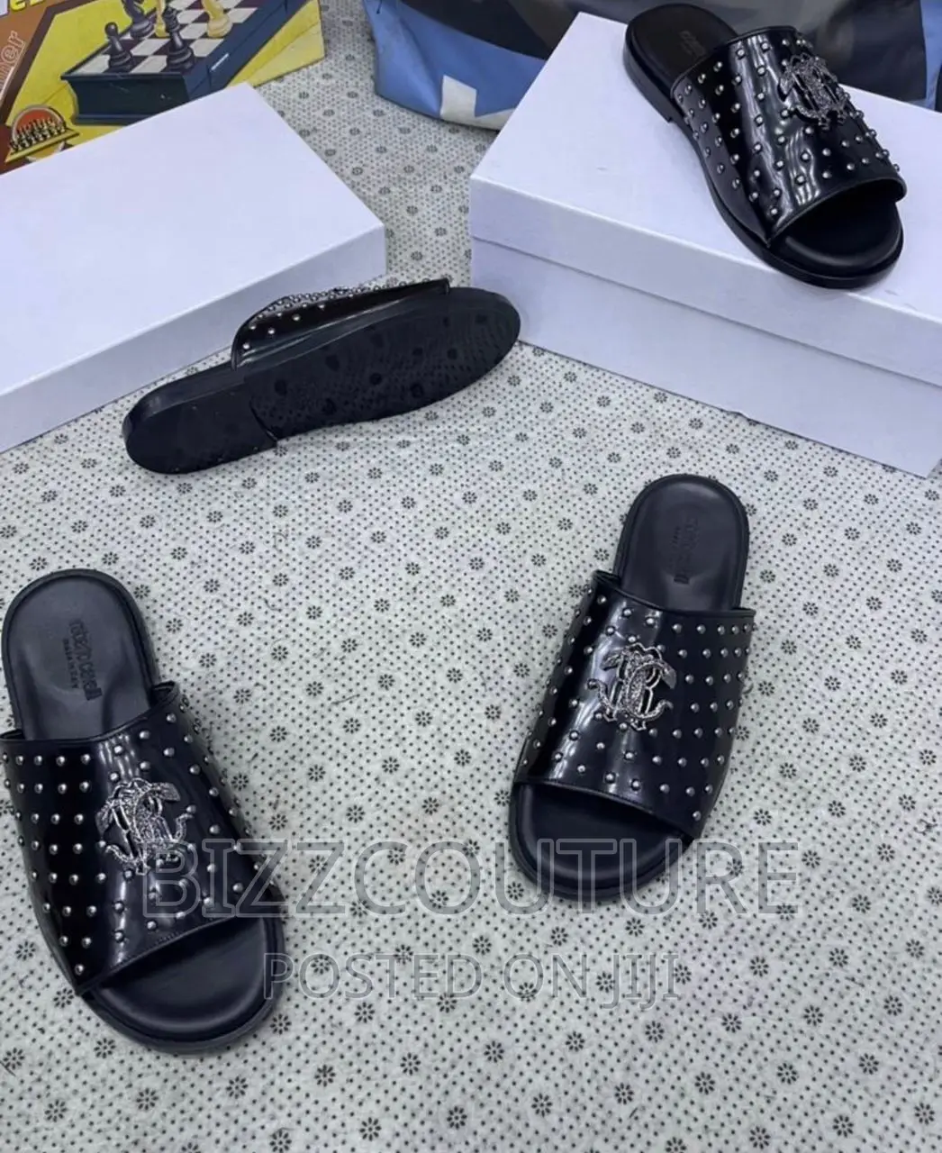 Original Italian ROBERTO CAVALLI Slippers Available in Store