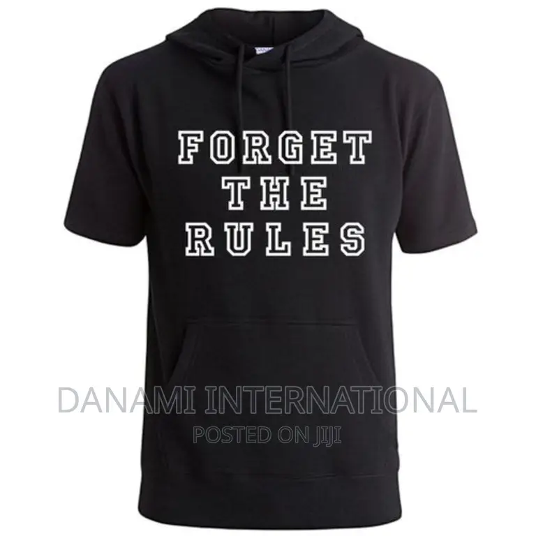 Danami Forget the Rules Short Sleeve Black Hoodie ₦9,999.00