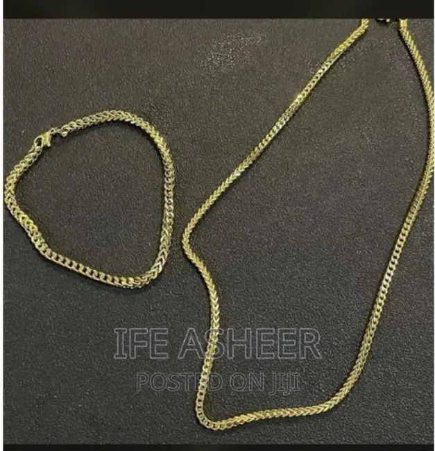 Men's Gold Neck and Hand Chain 02 - Gold