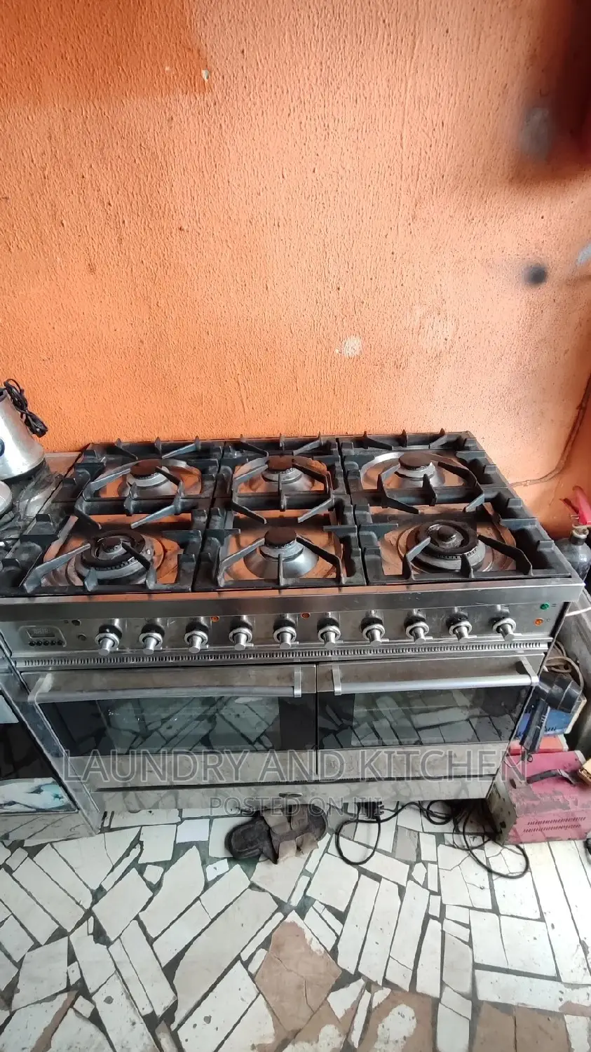6 in 1 Industrial Gas Cooker With Double Grill, Double Oven