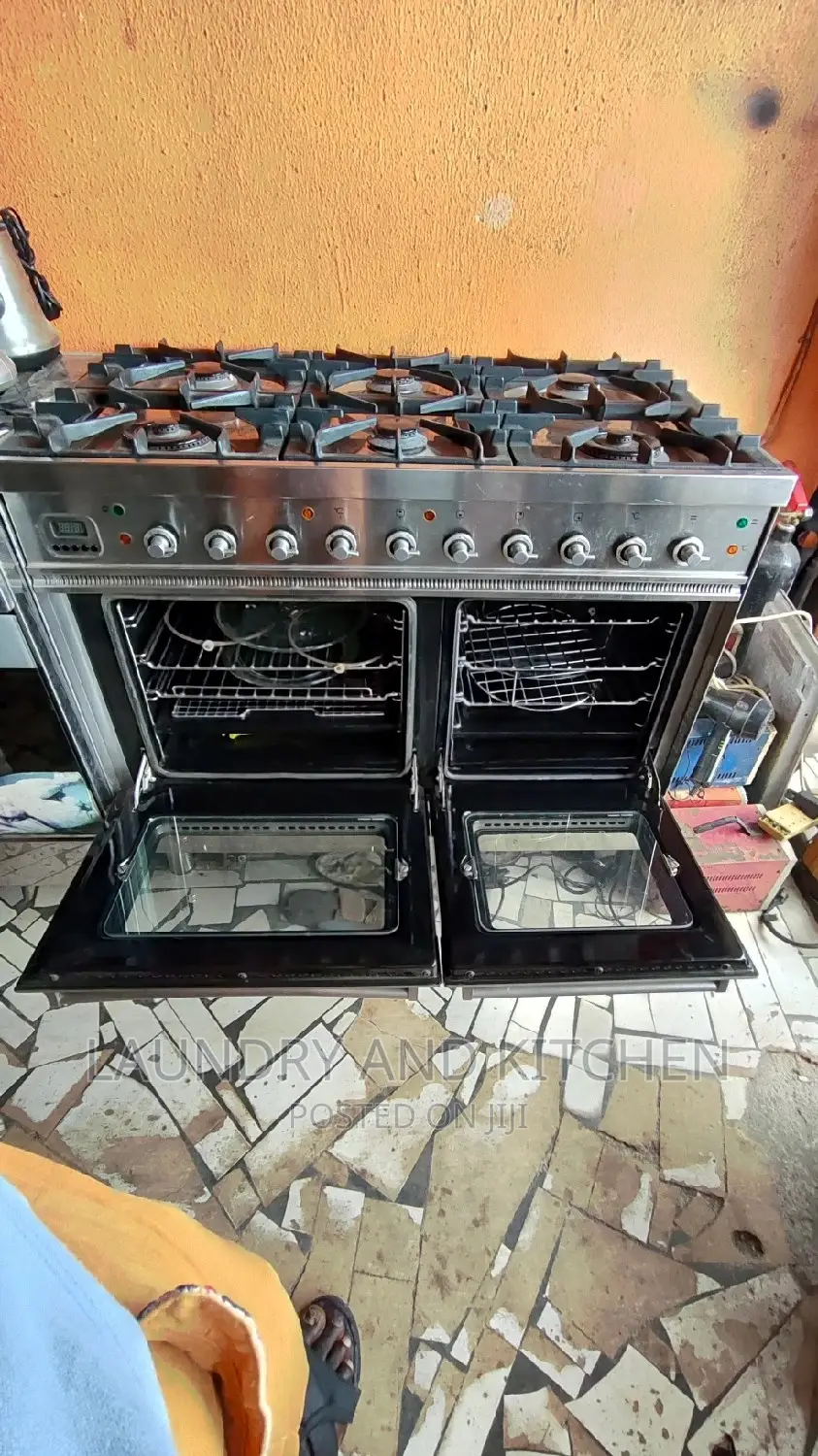 6 in 1 Industrial Gas Cooker With Double Grill, Double Oven