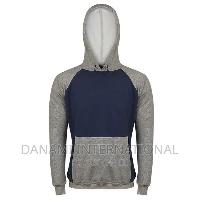 Danami Plain Blue Grey Contrast Hoodie