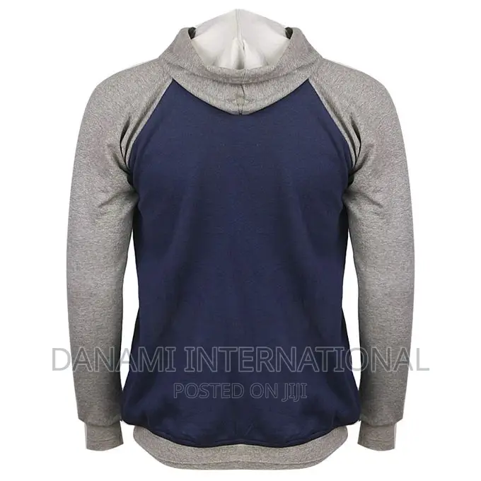 Danami Plain Blue Grey Contrast Hoodie
