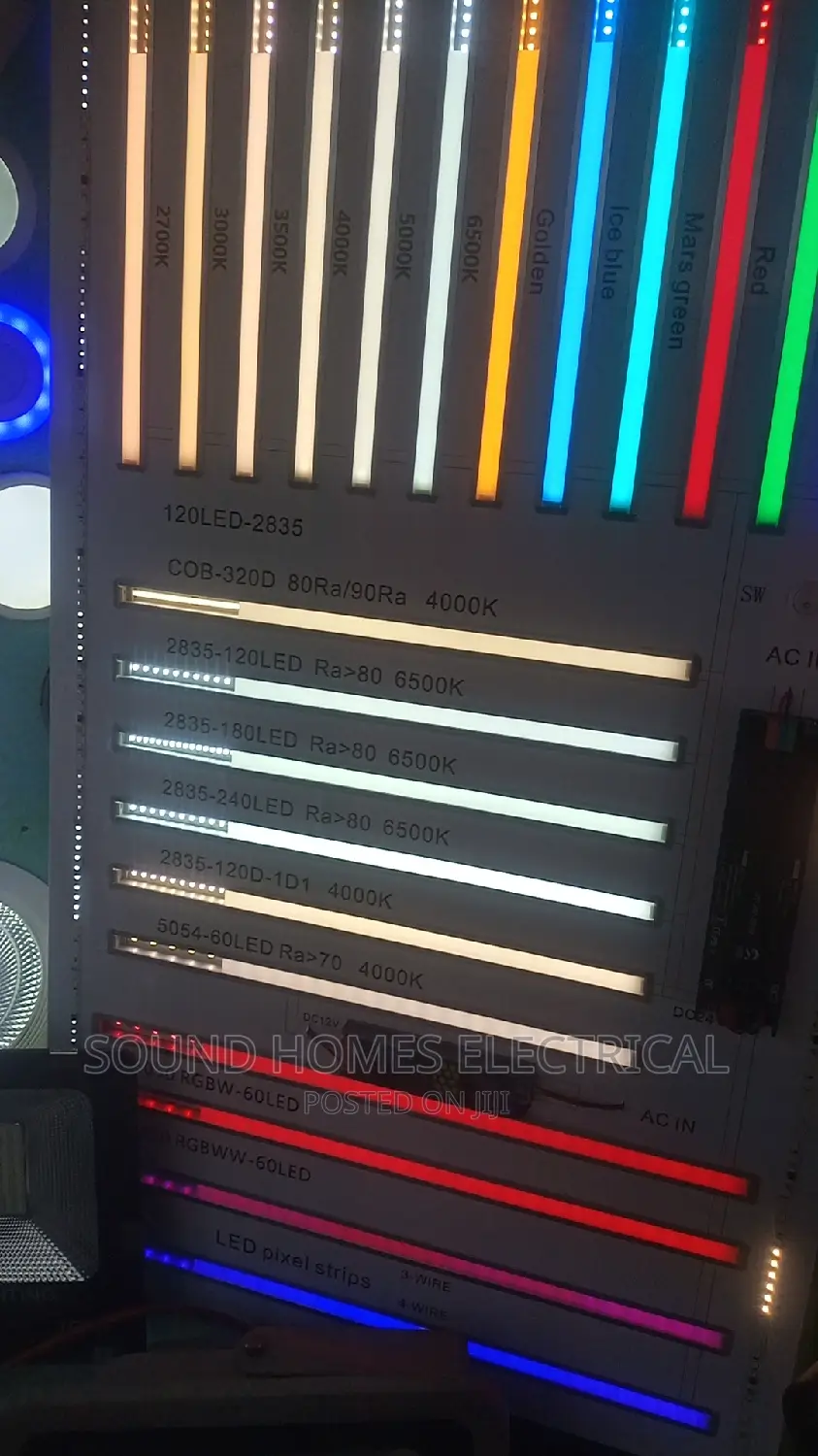 All Colors and Sizes of Tape Light and Aluminum Profile