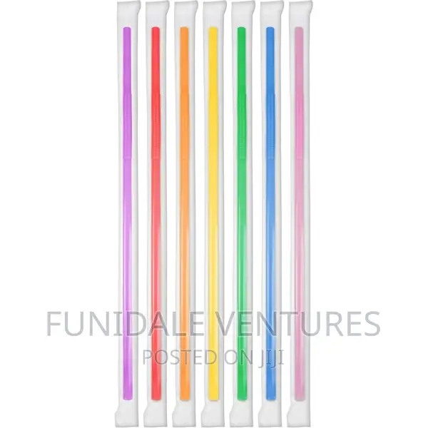 125pcs Individually Wrapped Neon Straws
