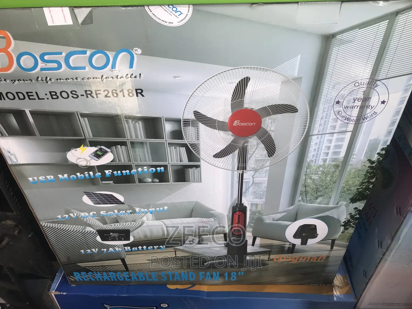18” Rechargeable Standing Fan