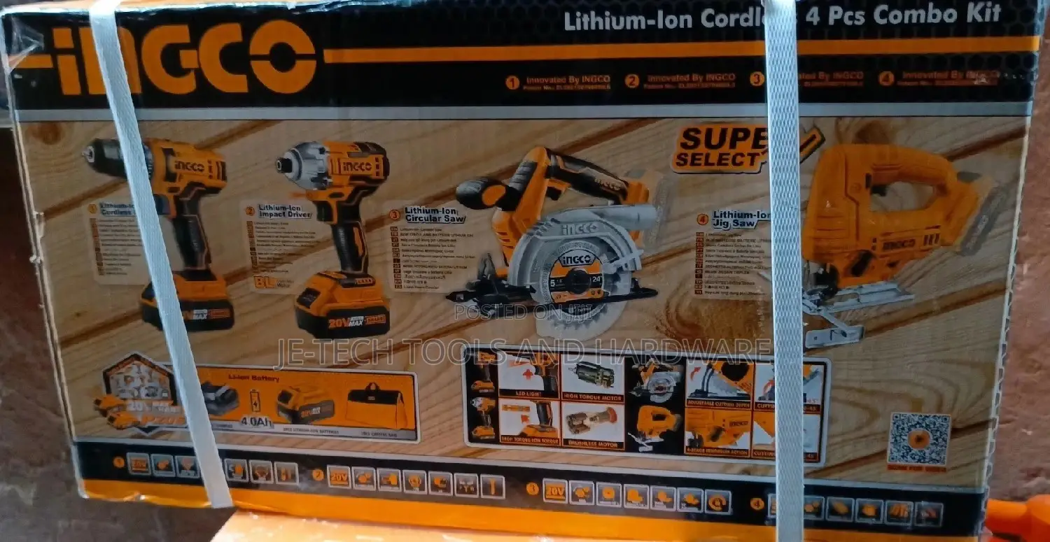 Cordless 4pc Combo Kit Drill Impact Driver Circular Jig
