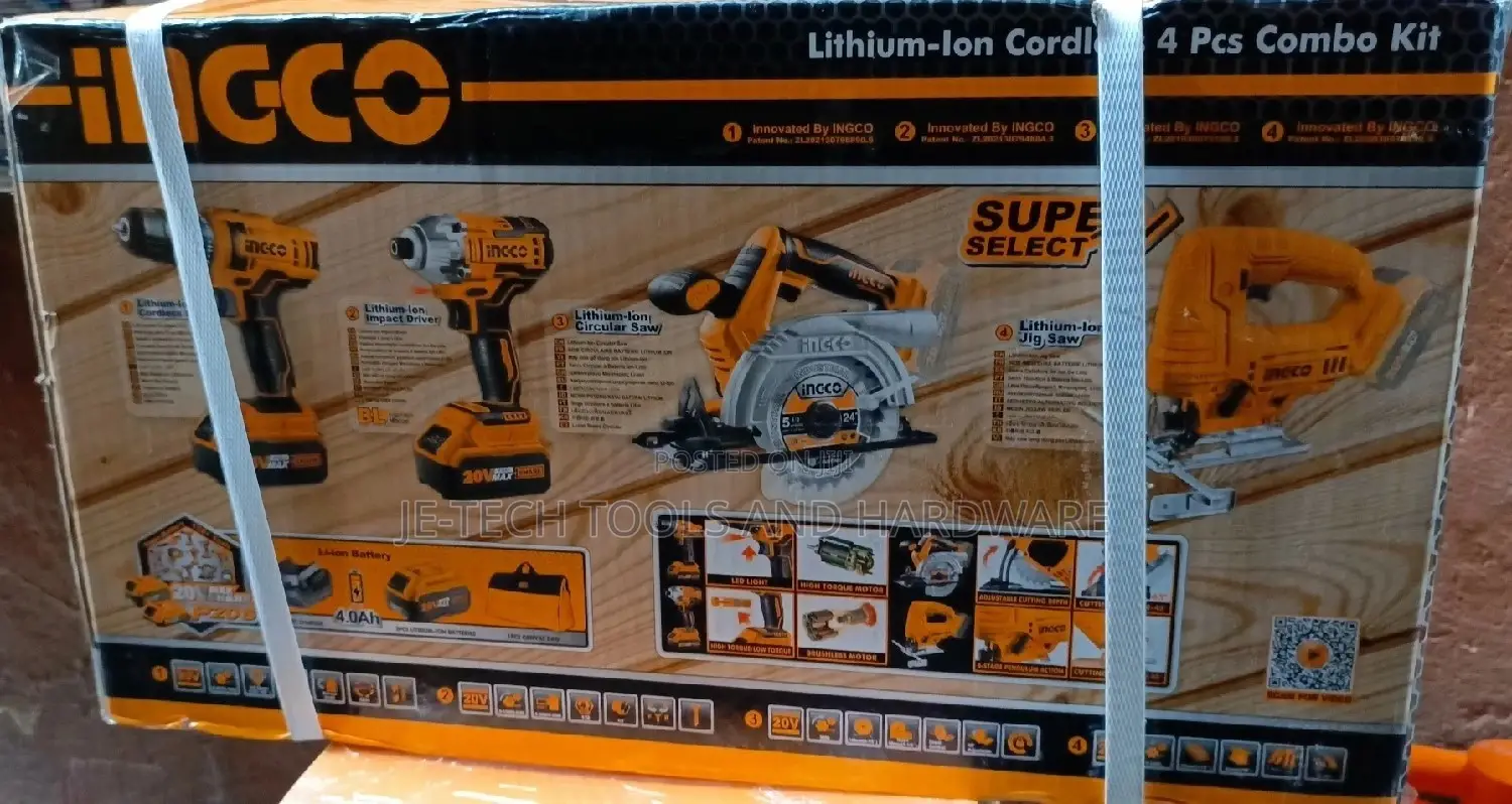 Cordless 4pc Combo Kit Drill Impact Driver Circular Jig