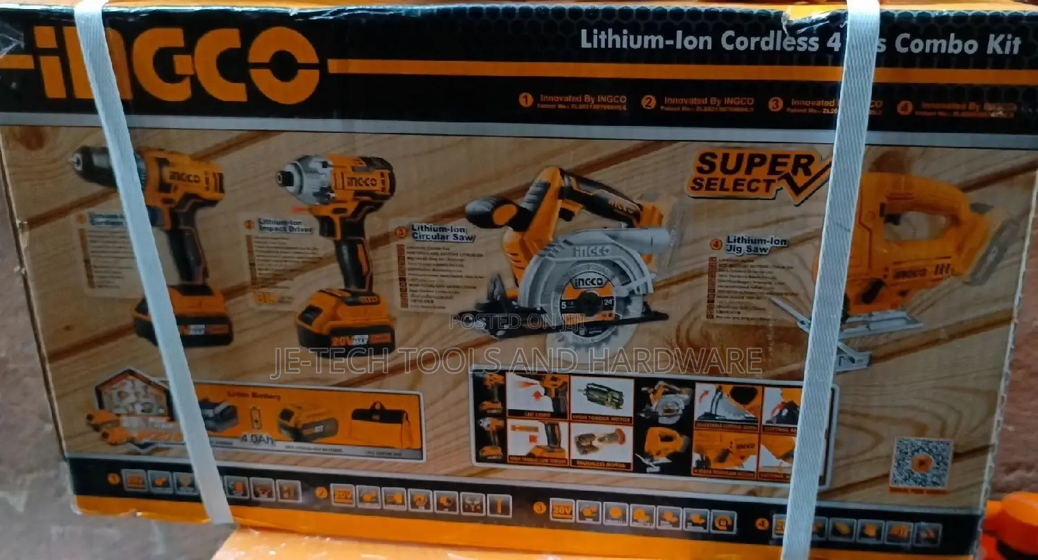 Cordless 4pc Combo Kit Drill Impact Driver Circular Jig