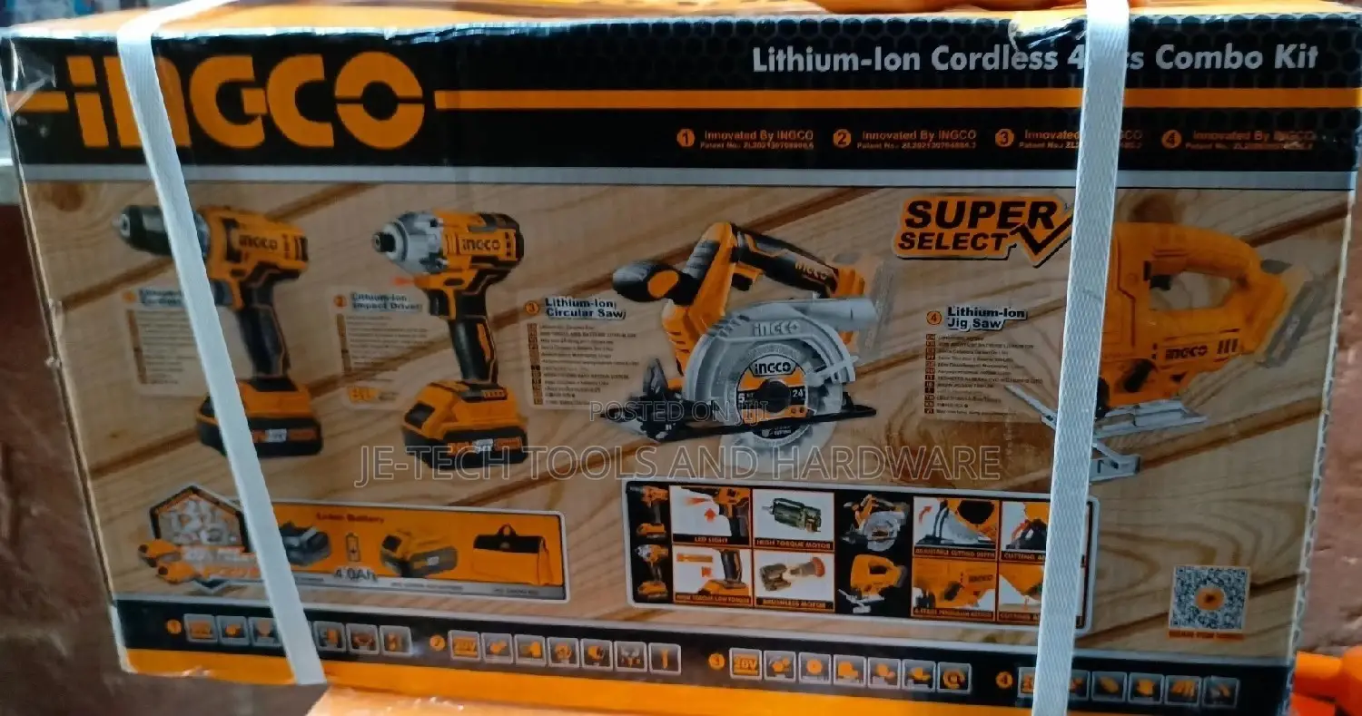 Cordless 4pc Combo Kit Drill Impact Driver Circular Jig