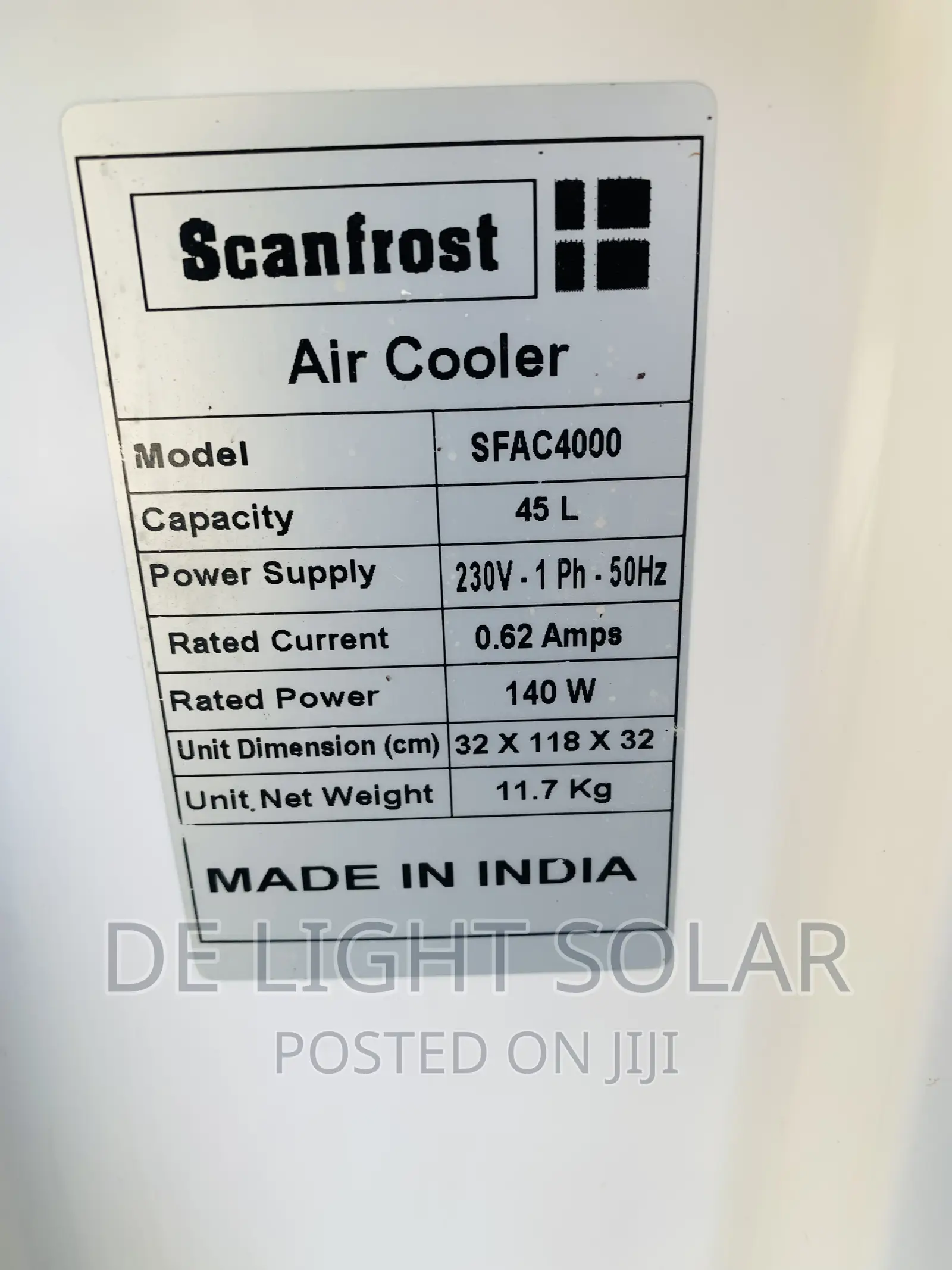 Scanfrost Air Cooler 45liter