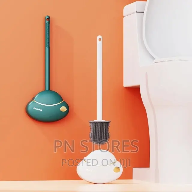 Silicone Toilet Brush With Holder (Wall Attachable)