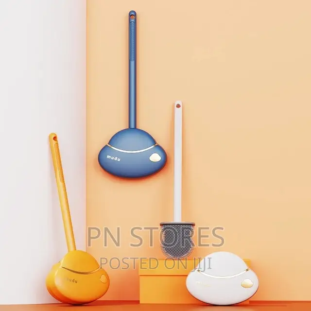 Silicone Toilet Brush With Holder (Wall Attachable)