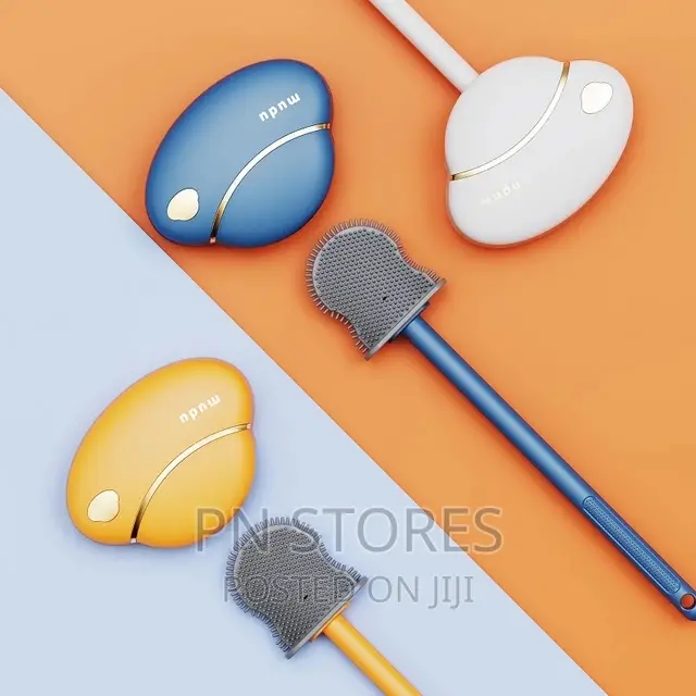 Silicone Toilet Brush With Holder (Wall Attachable)