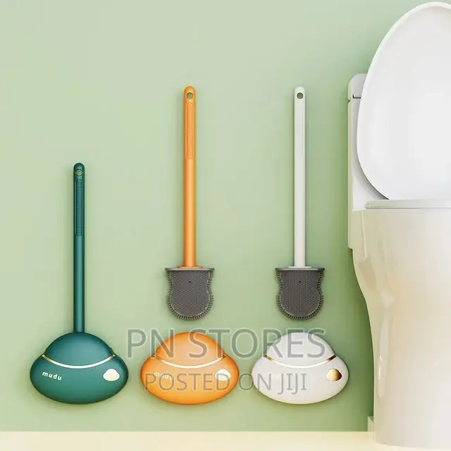 Silicone Toilet Brush With Holder (Wall Attachable)