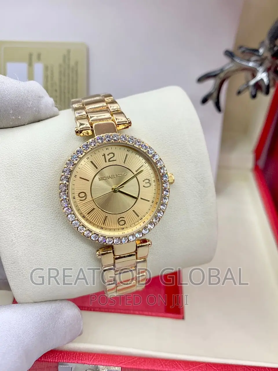 *Mk Stone Head Ladies Chain Watch Michael Kors