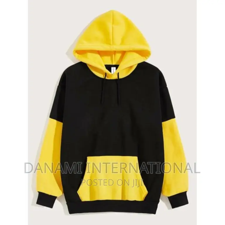 Danami Yellow and Black Contrast Unisex Hoodie