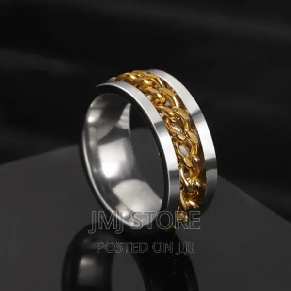 Fashion Front Spinner Chain Rings for Men