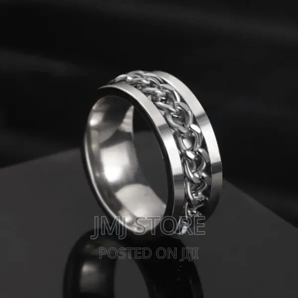 Fashion Front Spinner Chain Rings for Men