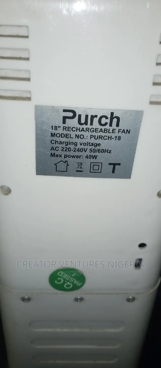 PURCH Solar Rechargeable Fan Dc/Ac REMOTE Very Efficient