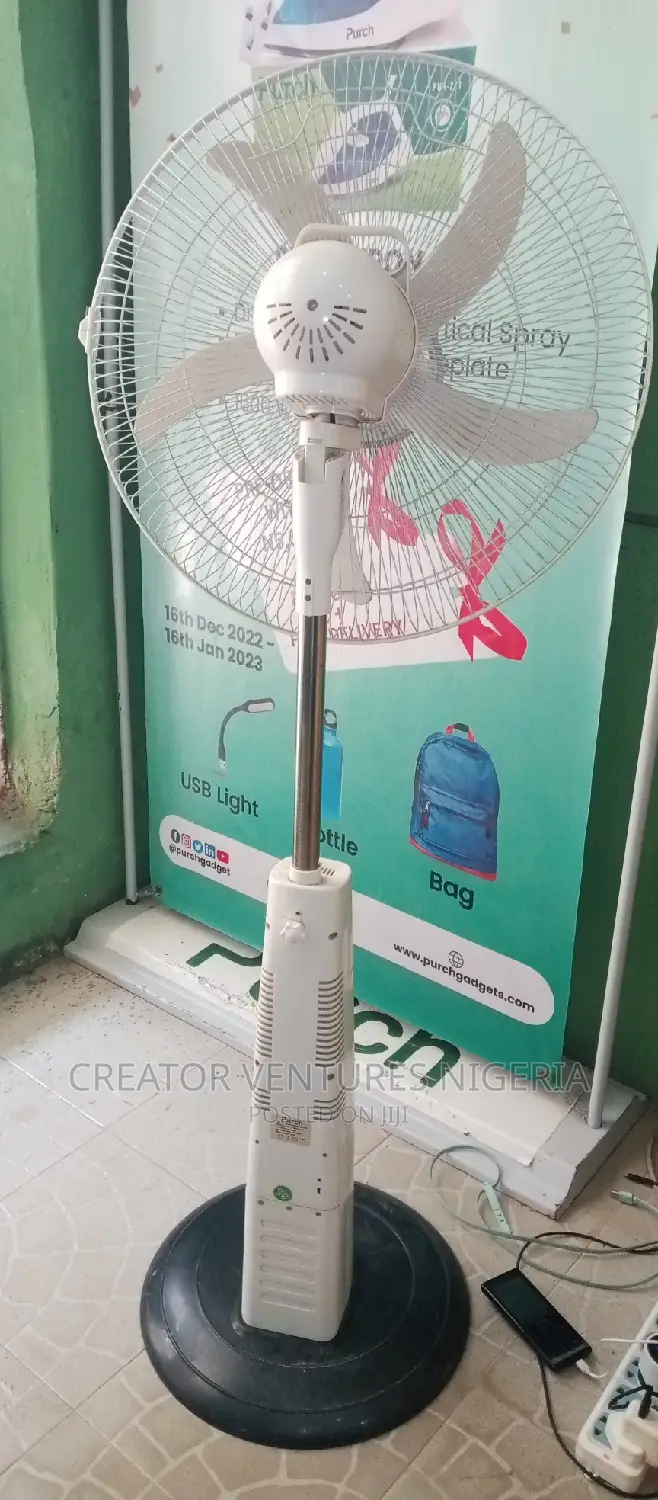 PURCH Solar Rechargeable Fan Dc/Ac REMOTE Very Efficient