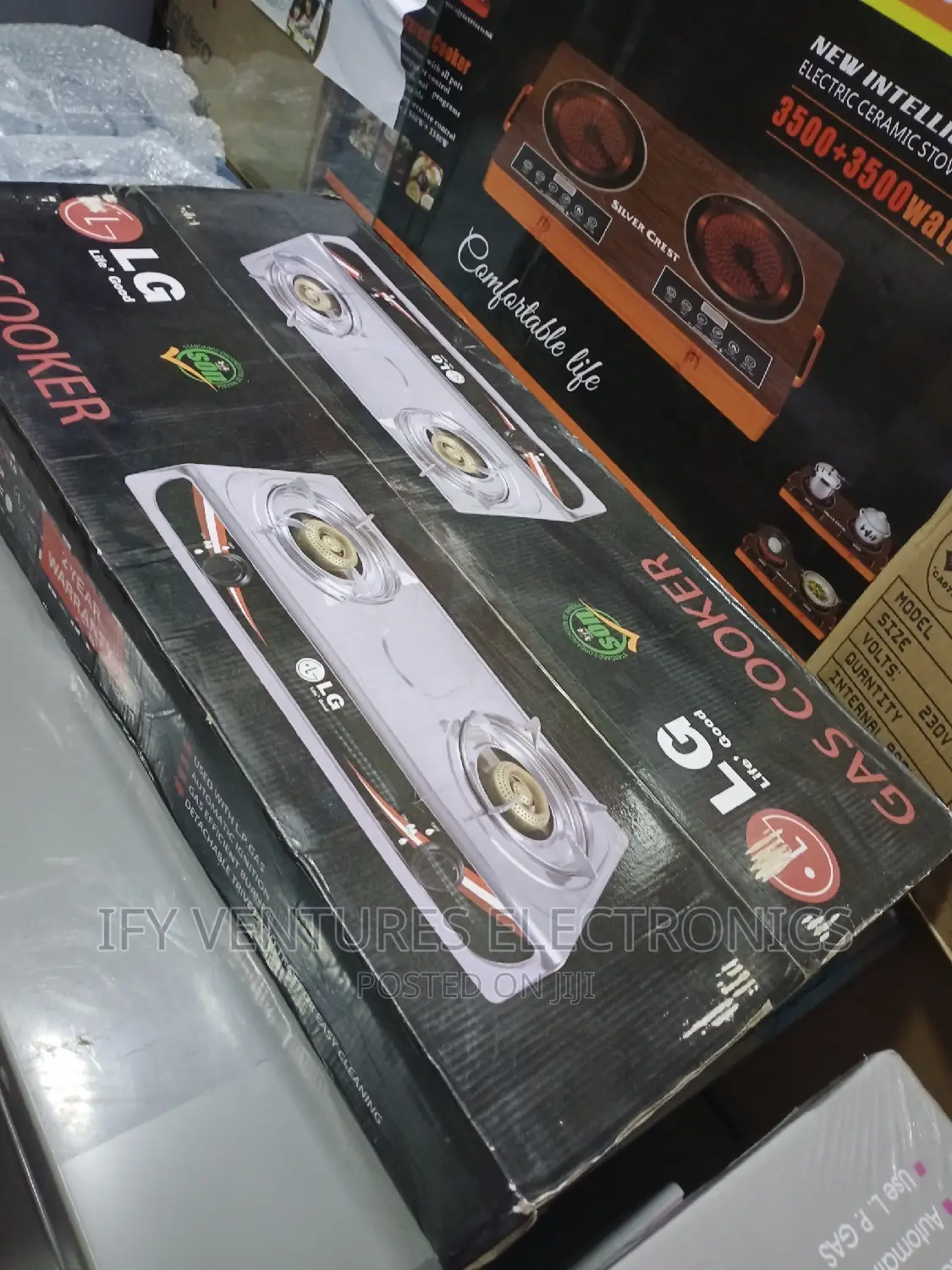 Lg Table Gas Cooker, 2 Burner Gas With Stainless Top.